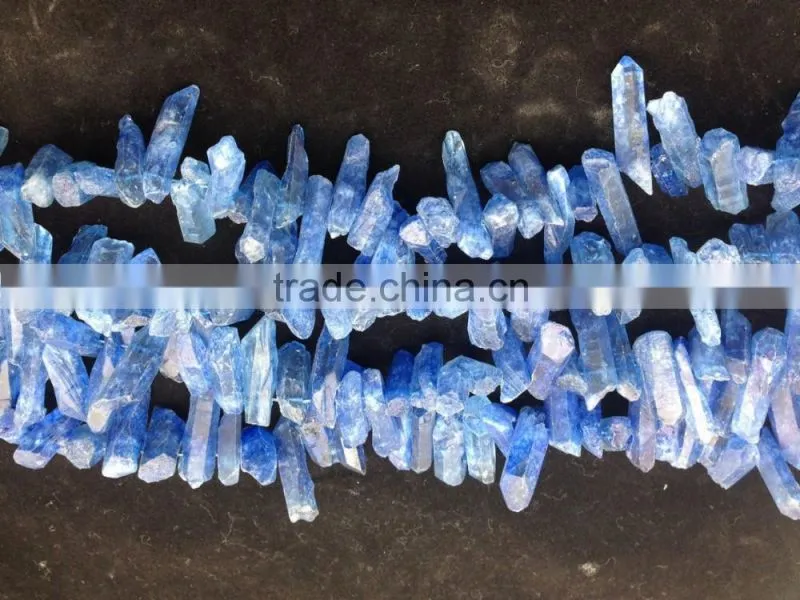 Factory price raw natural healing quartz crystal blue quartz crystal terminated point