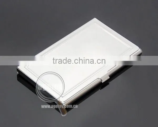 High Quality Pocket Business Card Holder Stainless Steel Plated Silver Concavity Metal Blank Card Case
