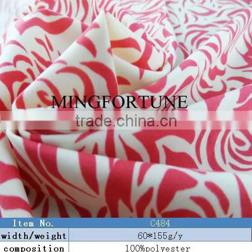 Spandex Printing Plummy weft kintted nylon knitted fabric rates