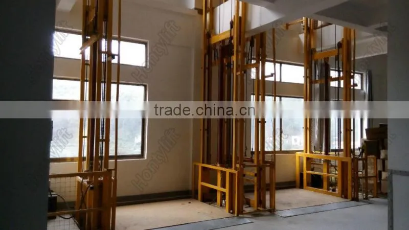 cargo elevator /guide rail lift / hydraulic warehouse cargo lift/ vertical cargo lift