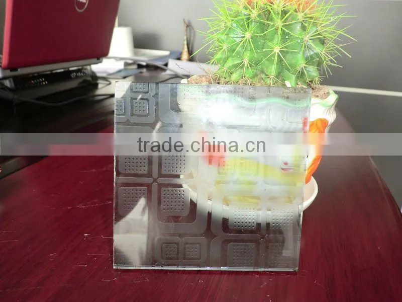 clear acid etched glass for decorative partition