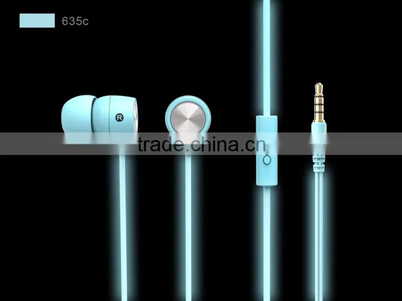Glow In The Dark Luminous Earphones Glowing Headphones for phone 3.5mm Connectors