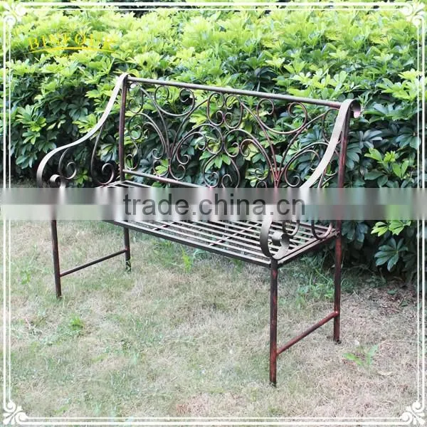 Garden furniture cast iron brown patio bench for decorations