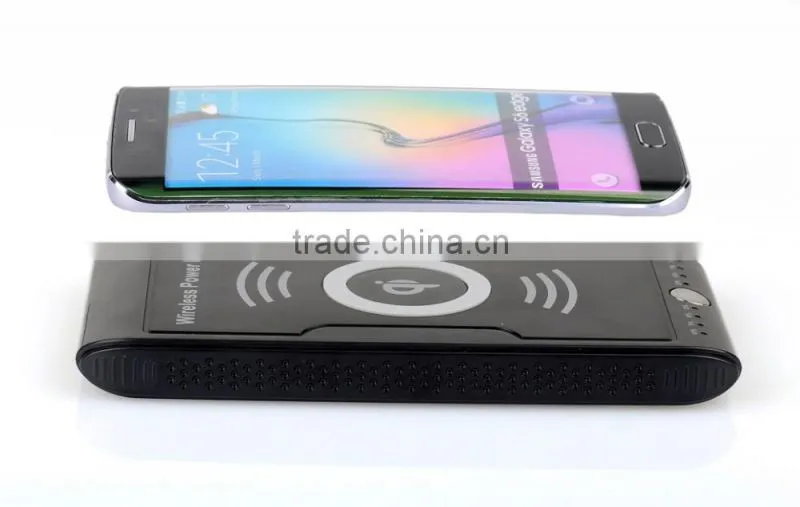 Portable qi wireless charger power bank with 2 usb port for Samsung galaxy s6