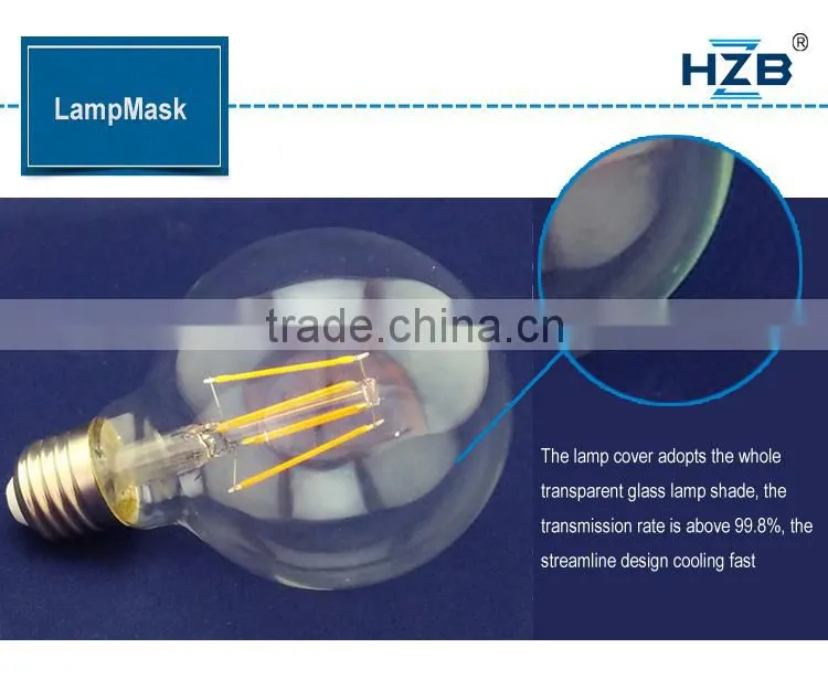 Clear Glass E27 Dimmable 4W 6W G95 G125 LED 12v DC Filament Bulb