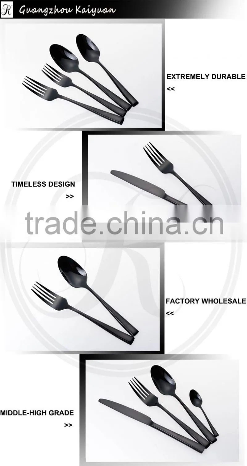 black gold cutlery,cutlery black stainless,black metal cutlery