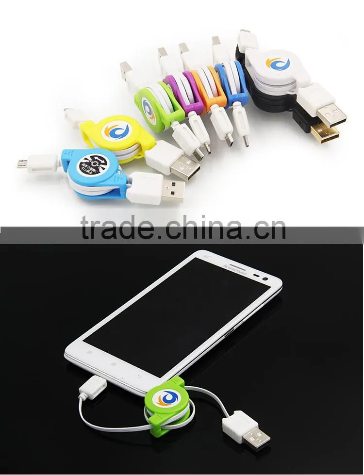Greative Retractable Male to Male USB Cable Data&Charger Cable For Micro Phones