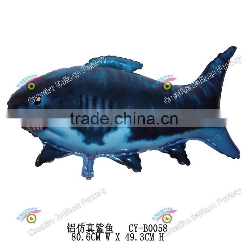 2016 shark shaped helium balloon with leopard foil balloons