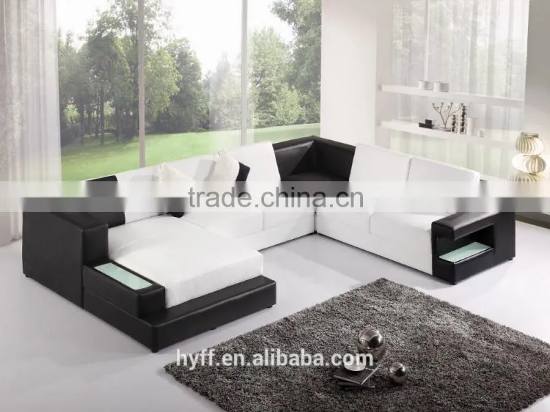Northern Europe Nordic style genuine italy leather corner office sofa HYZ12