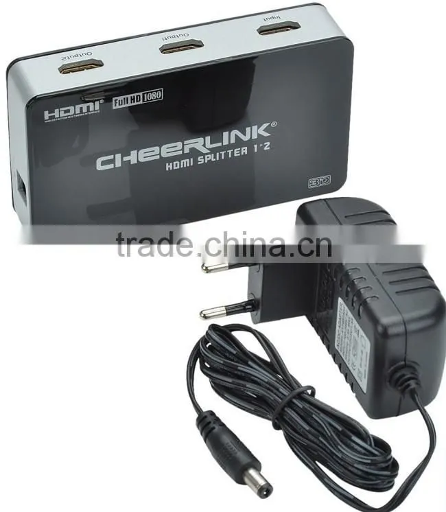 CHEERLINK Full 1080P HD/3D HDMI Amplifier Splitter support remote control