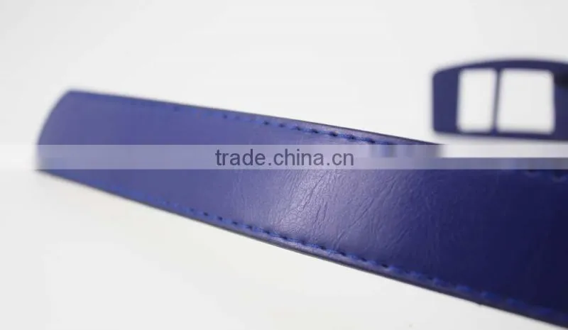 HOT 1 inch fashion PU leather belt dress for women with blue leather in yiwu