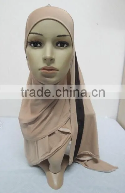 H301 latest one piece instant hijab with shawl,muslim scarf