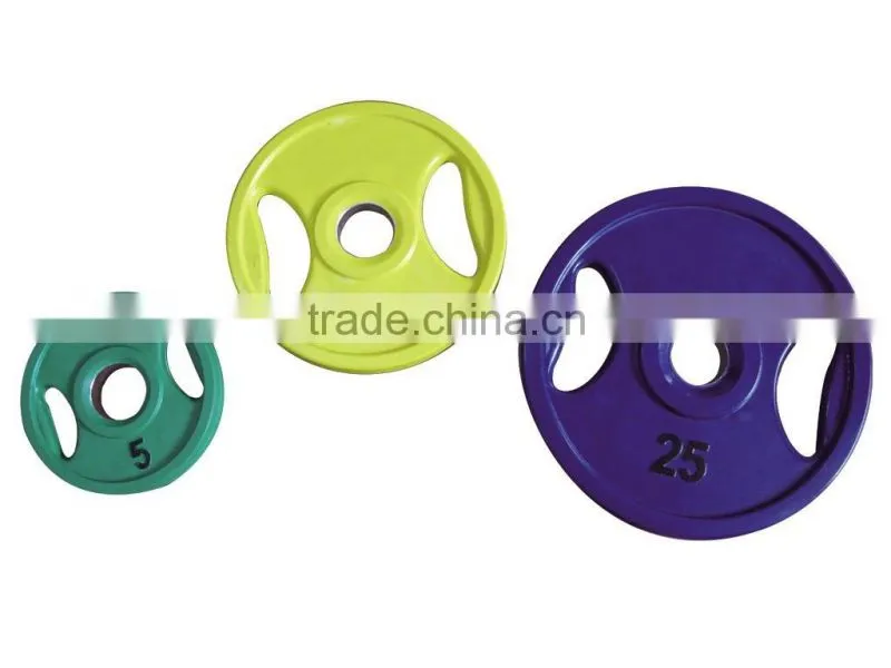RUBBER DUMBBELL PLATE WITH HANDLE CUT