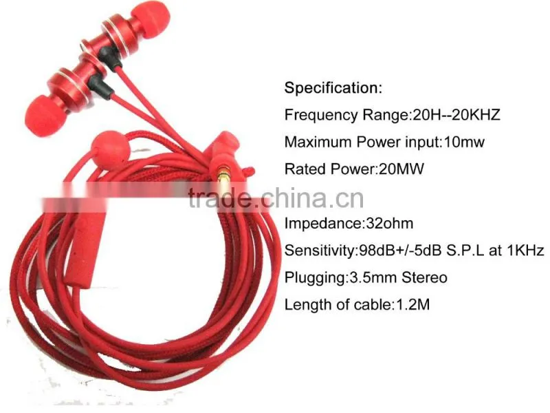 in earphone metal earphone with microphone and earphone case