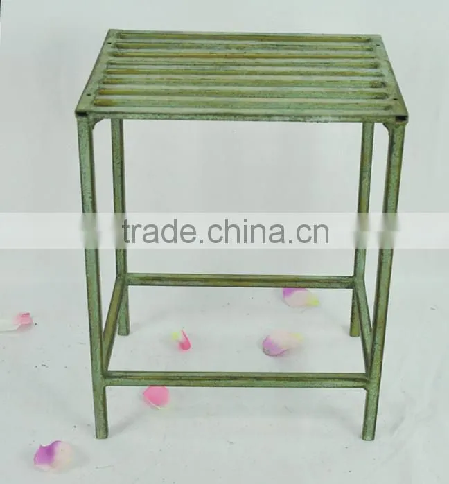Distressed retro wrought iron garden table