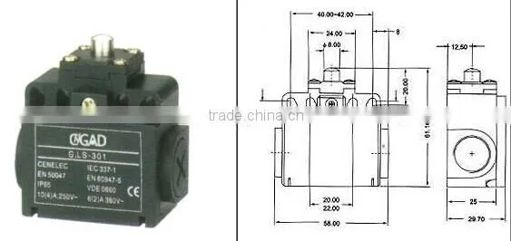 CNGAD 10A high mechanical strength limit switch (mini limiting switch,micro switch)(LS-301)