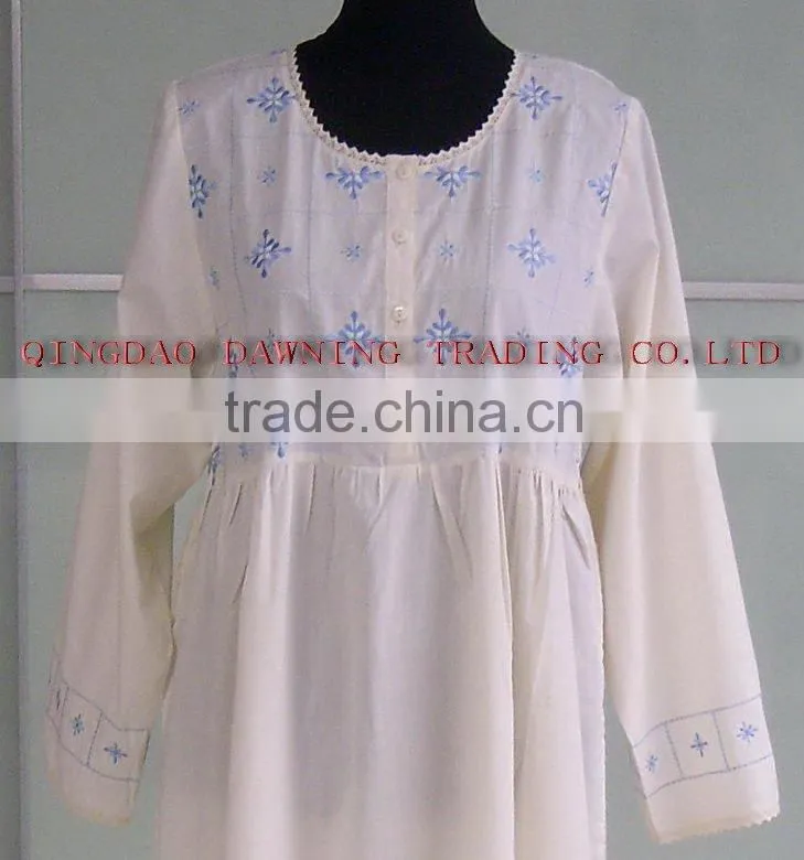 white cotton Ladies' Nightgown