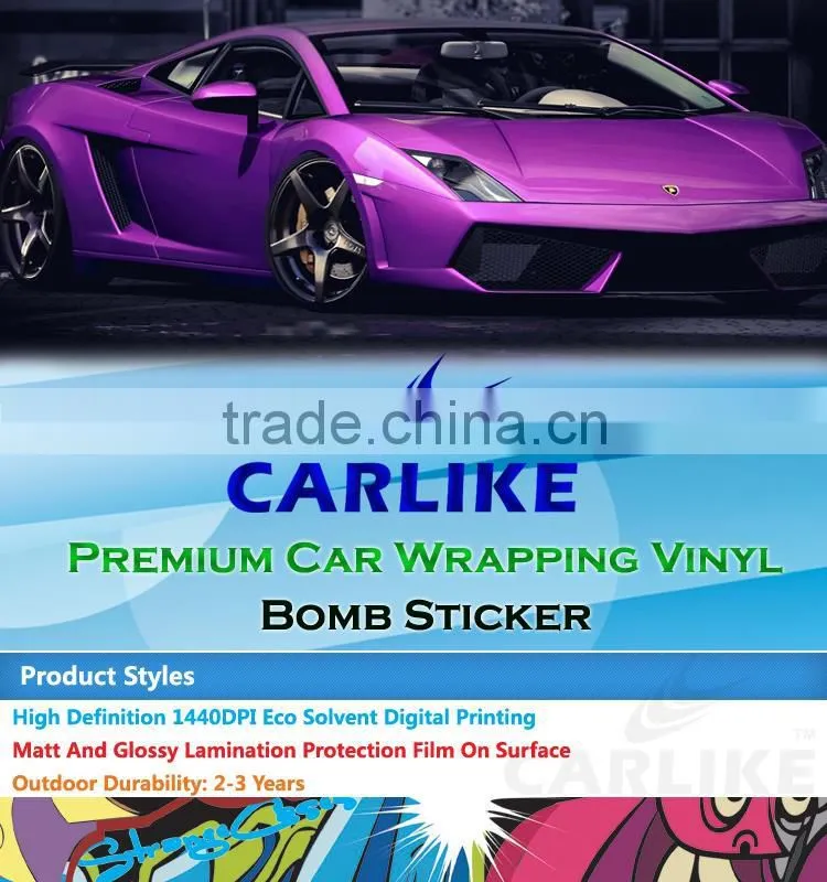 HD-138 High Definition Printing Bomb Vinyl Car Stickers 3D Car Film