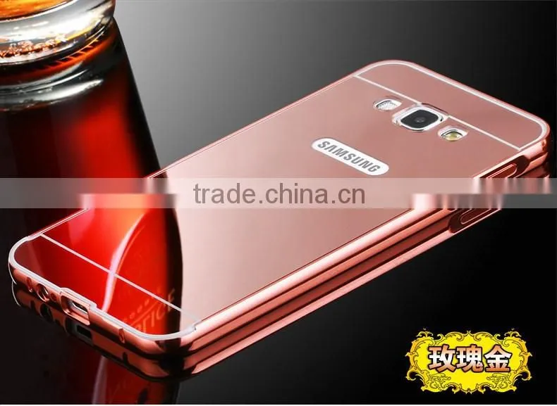 Mobile Phone Aluminum Bumper Mirror Back Cover Case For Samsung Galaxy A3