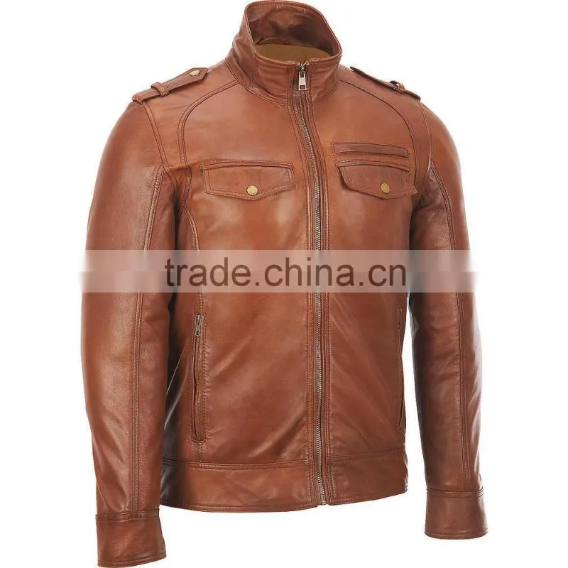 2014 men's shiny winter hooded fake leather jacket with ac coating , Men Leather Winter Jacket