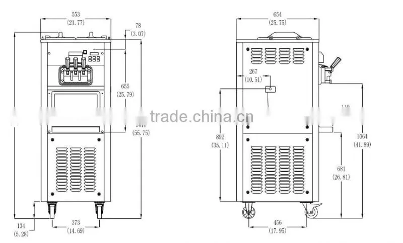High Quality soft serve twin twist flavors ice cream machine 6240A