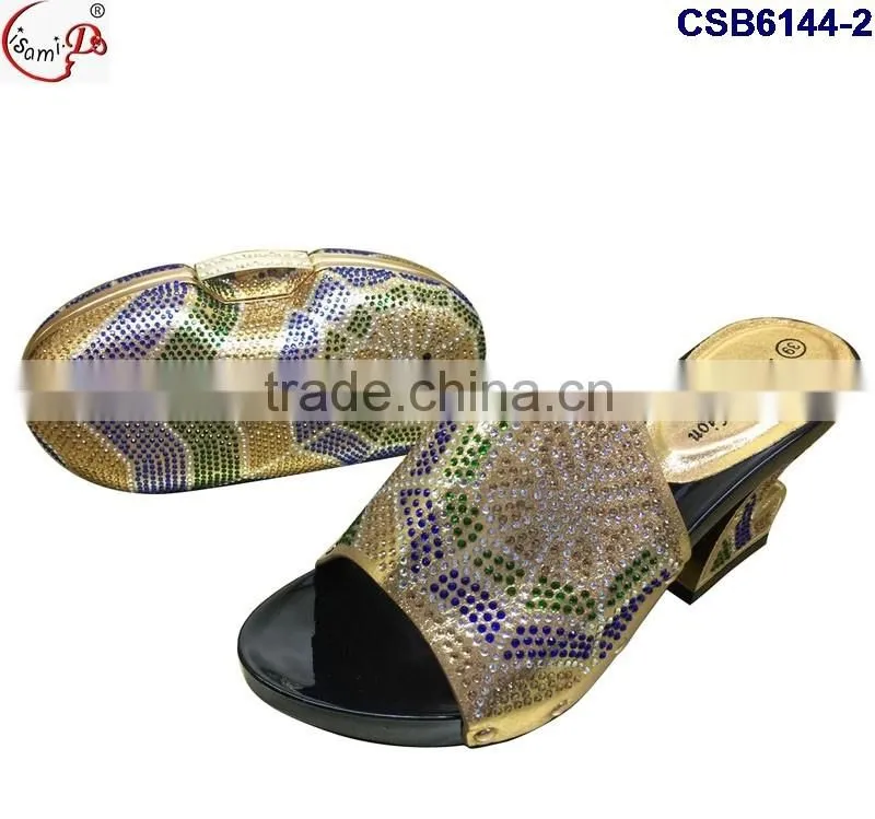 CSB6144 2016 The top latest fashion woman italy style high heel sandal shoes with bags