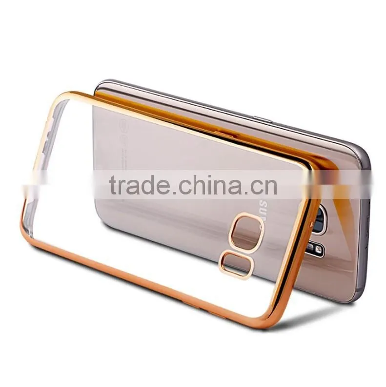 Clear TPU Back Cover For Samsung Galaxy S7, Slim TPU Case Electroplated Edge