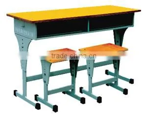 Plywood school desk and chair
