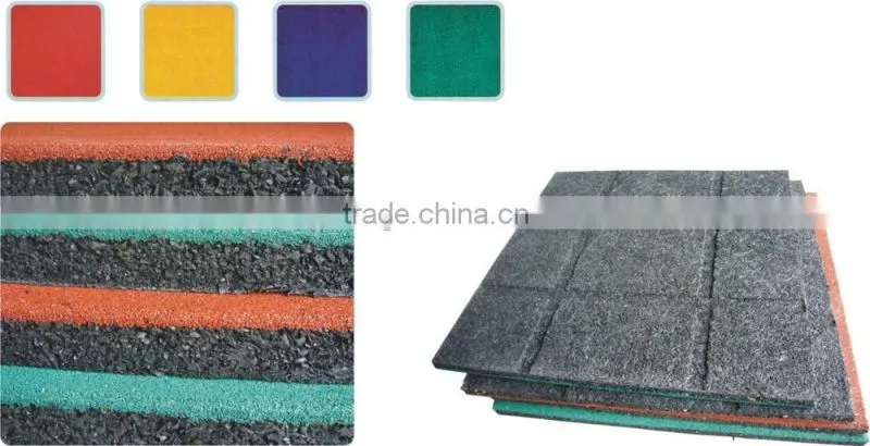 Rubber flooring tiles
