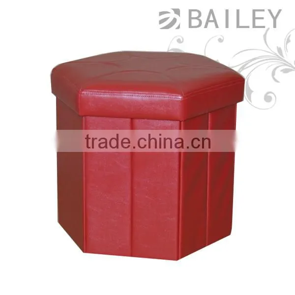 round tin bucket storage ottoman pouf with pu seat