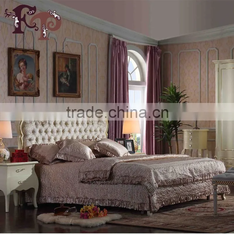 French Classic furniture solid wood bed Europe and America style home furniture bed