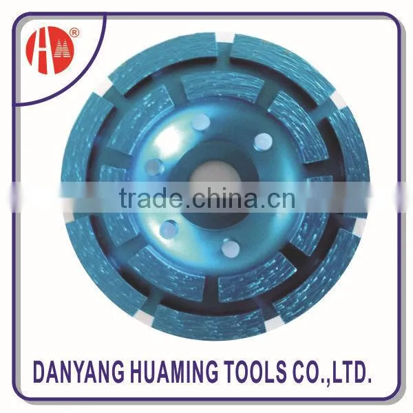 China factory arranged segments Double Row Cup Grinding Wheel for grinding concrete surface and floor