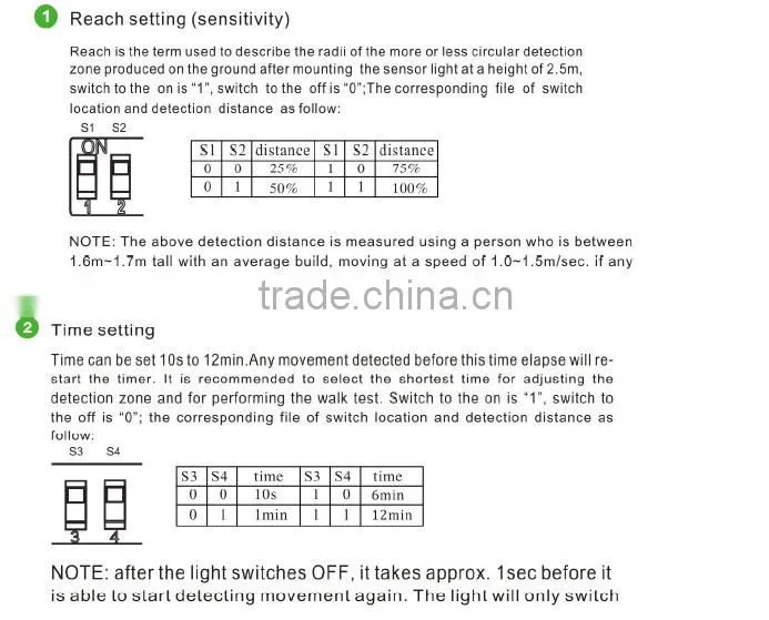 SK612 Motion sensor dimmable , dimming motion sensor