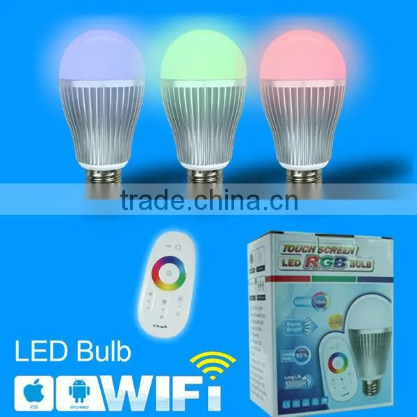 6w rgb wifi led bulb + 2.4G rf wireless touch remoter