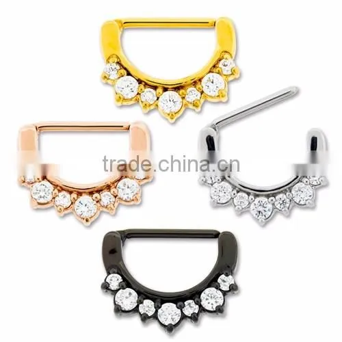 1 ROW GEMMED NIPPLE CLICKER BARBELL