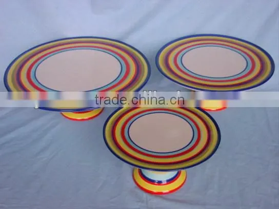 ceramic cake stand, cake plate with stand