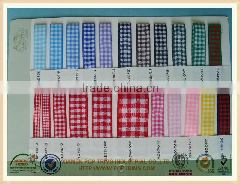 2015 Hot sale Plaid Ribbon for decoration