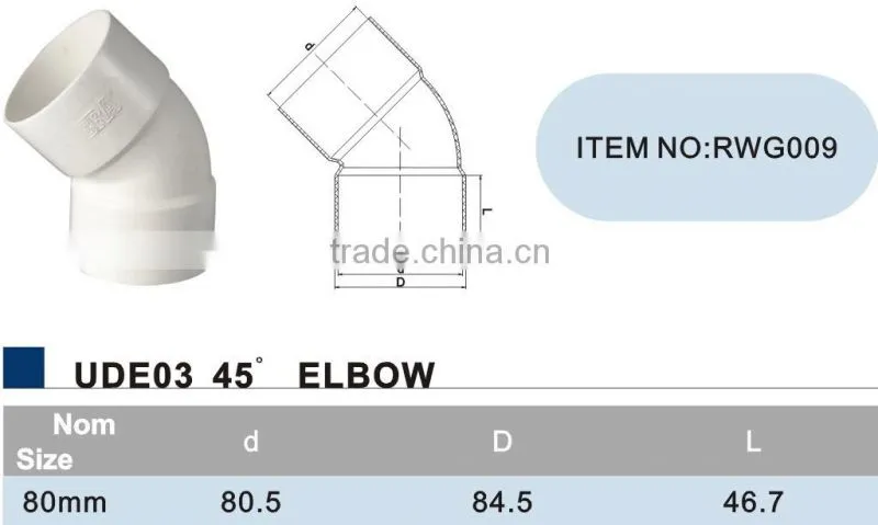 2016 hot selling pvc elbow