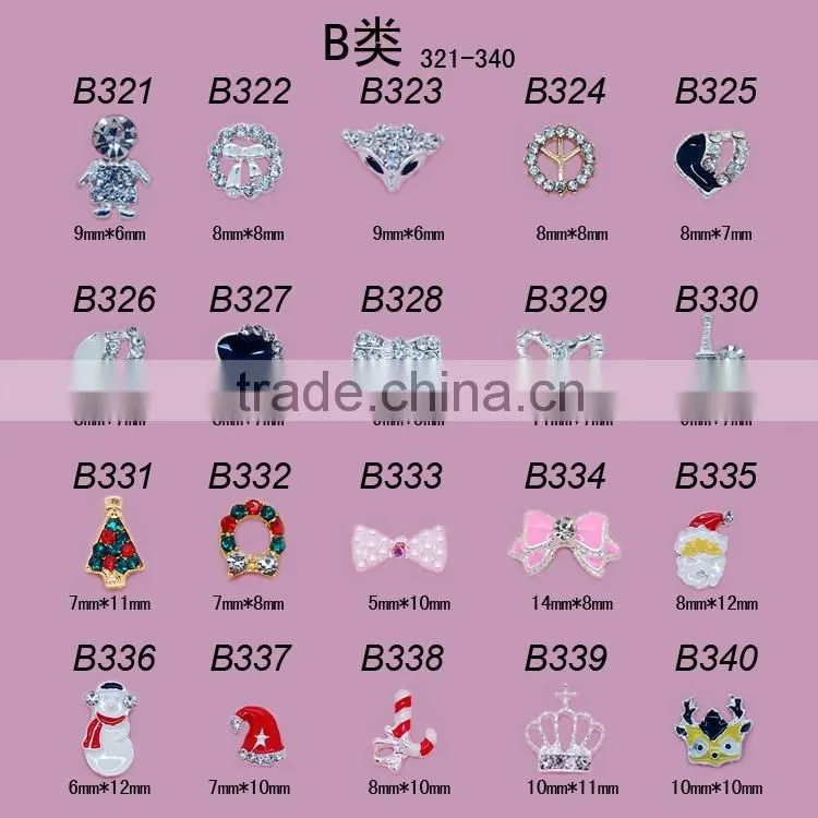 New nail art decoration tips nail 3D Alloy nail fashion jewelry gold