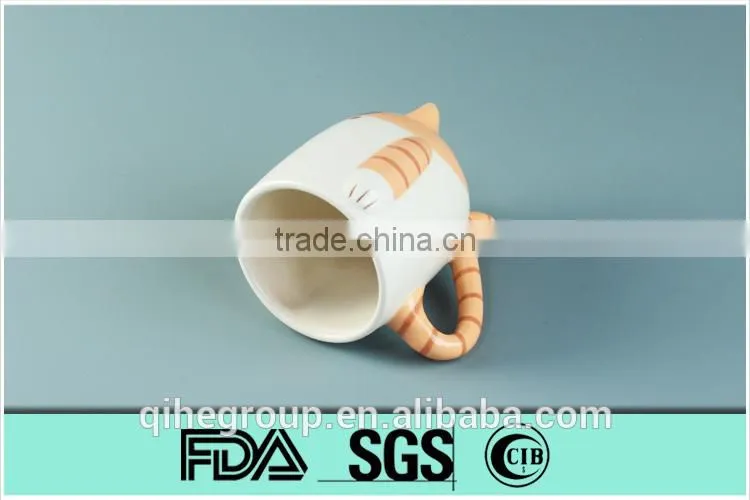 Hand painted ceramic coffee mug with Poppy Cat