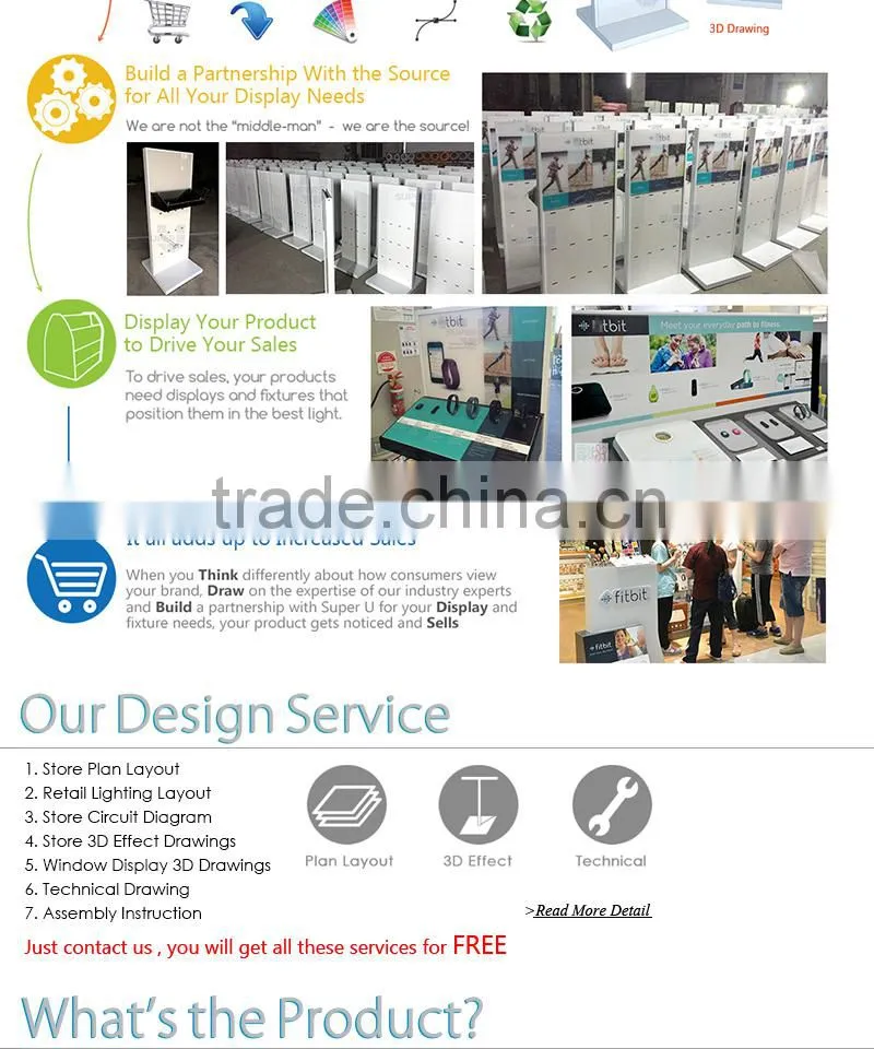 Best price durable wonden customized glass display cabinets