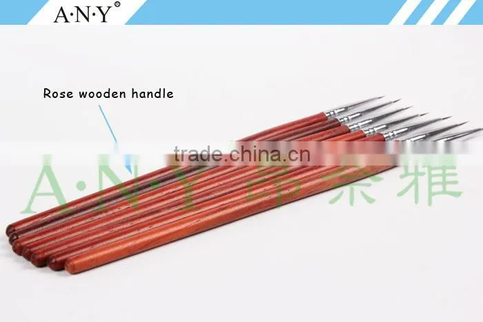 ANY Beauty Art Nails Design Rosewood Handle Sable Hair Nail Brush for Nail Art Drawing