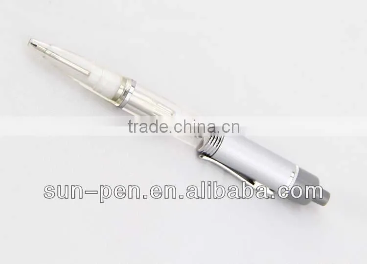 metal LED pen with red and blue light