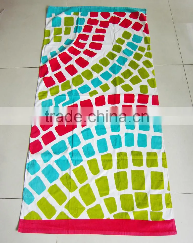 Pure cotton beautiful color seaside plaid beach swimming towel