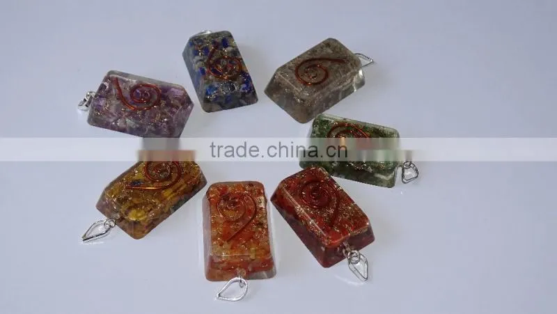 7 Chakra Heart Pendants : Heart Cabochon Chakra Pendant for Sale