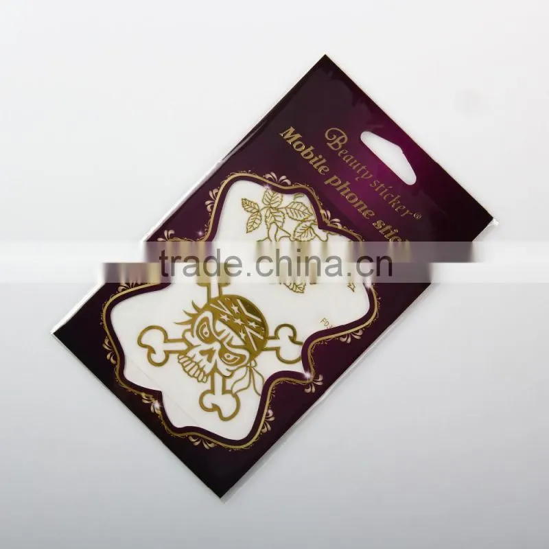 Gold metallic 3D sticker for IPhone6s fashionable phone sticker