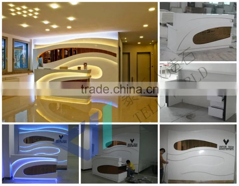 3d hotel interior design front desk reception counter