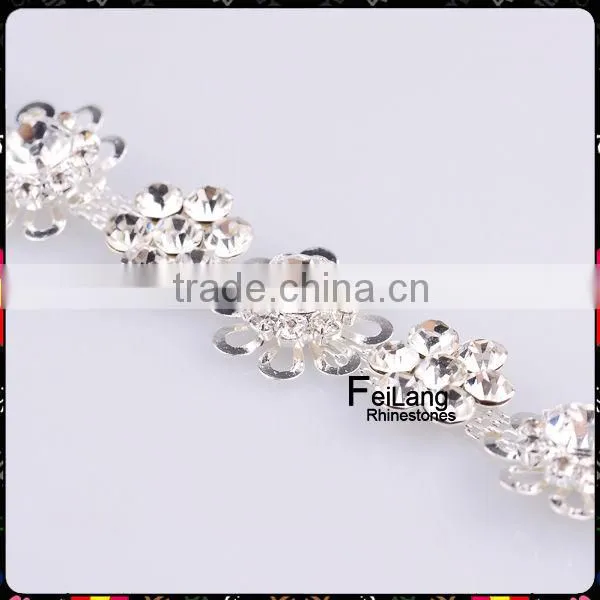 Feilang Rhinestone crystal flower chain for jewelry accessories