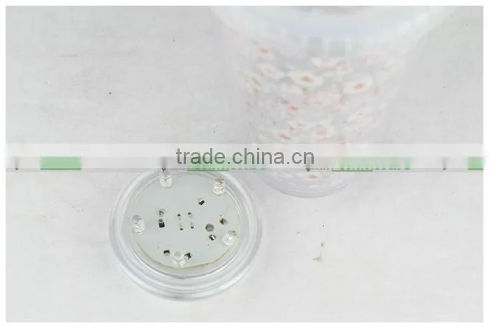 Double Walled Plastic Flashing Shot Cup with Lid Straw