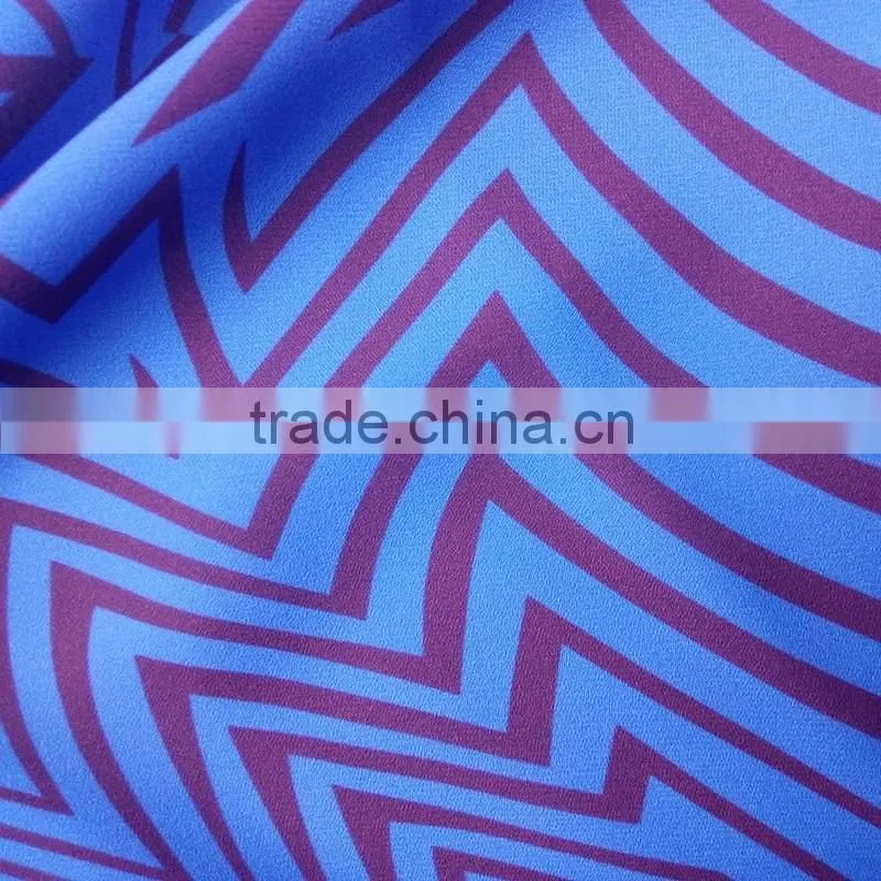 Polyester Blue Satrip strong twisting plaid style fabric for fashion shirt